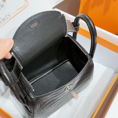 wholesale quality hermes lindy mini 19 matte alligator noir phw  